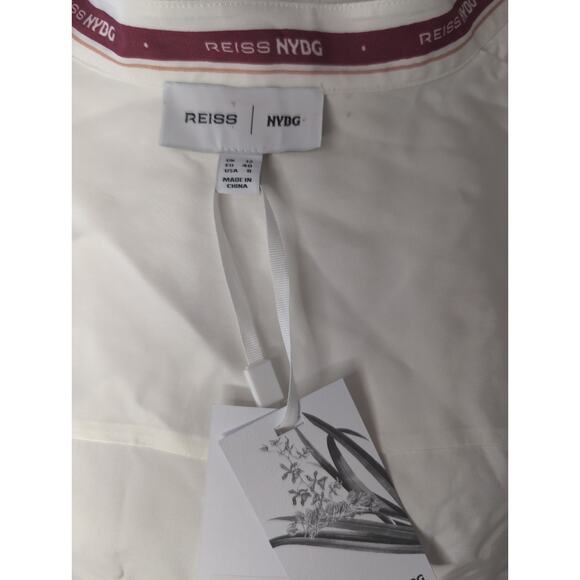 Reiss NYBG Winona Botanical boho earthy hippie satin floral shirt NWT - Picture 7 of 10